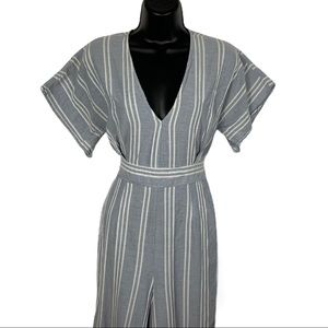 Crystal sky striped cropped jumpsuit